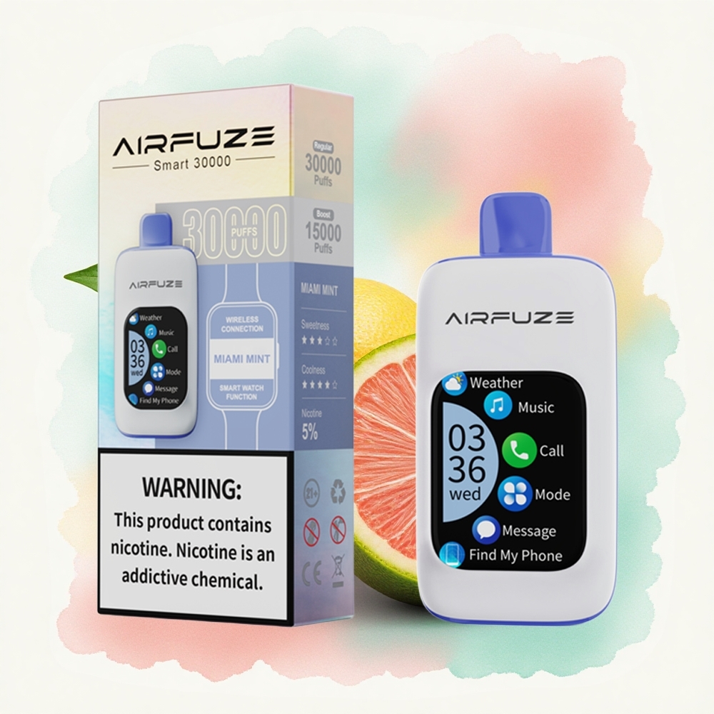 AirFuze Smart 30000 Menthe Miami Écran Tactile 5% Nicotine 900mAh