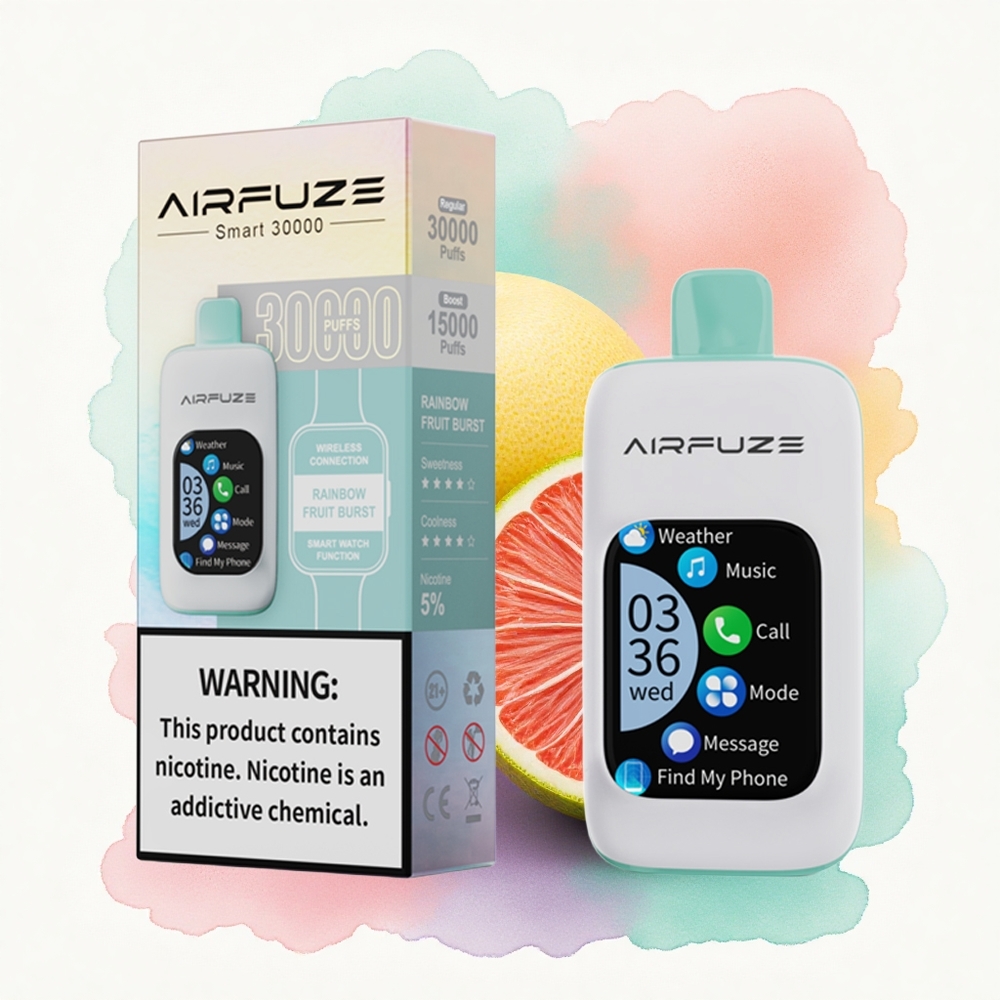 AirFuze Smart 30000 Éclat Fruité Arc-en-Ciel avec Écran Tactile 2,01'' et Nicotine 5%