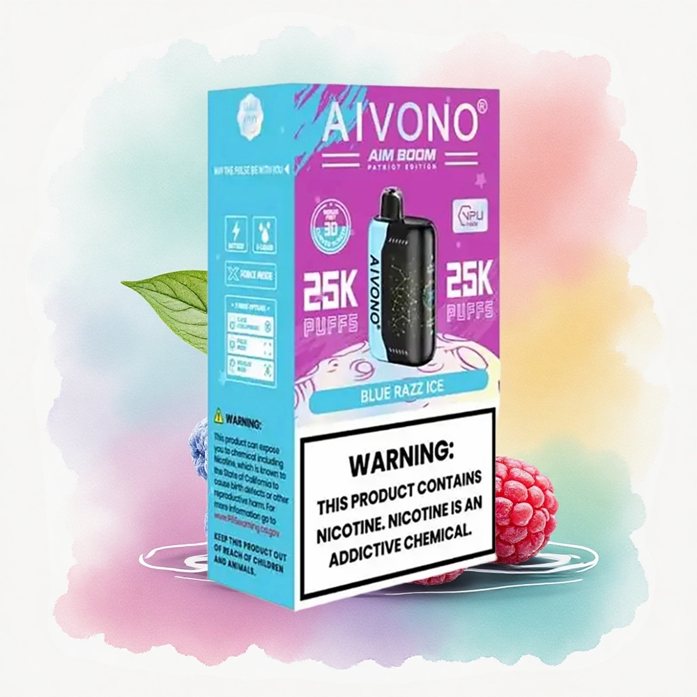 Aivono Aim Boom 25000 Glace Framboise Bleue 0% Nicotine 650mAh