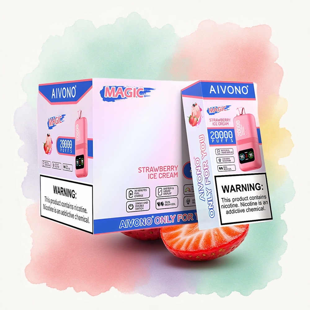 Aivono Aim Magic 20000 Glace à la Fraise E-liquide 26ml Dual Mesh Nicotine 5%