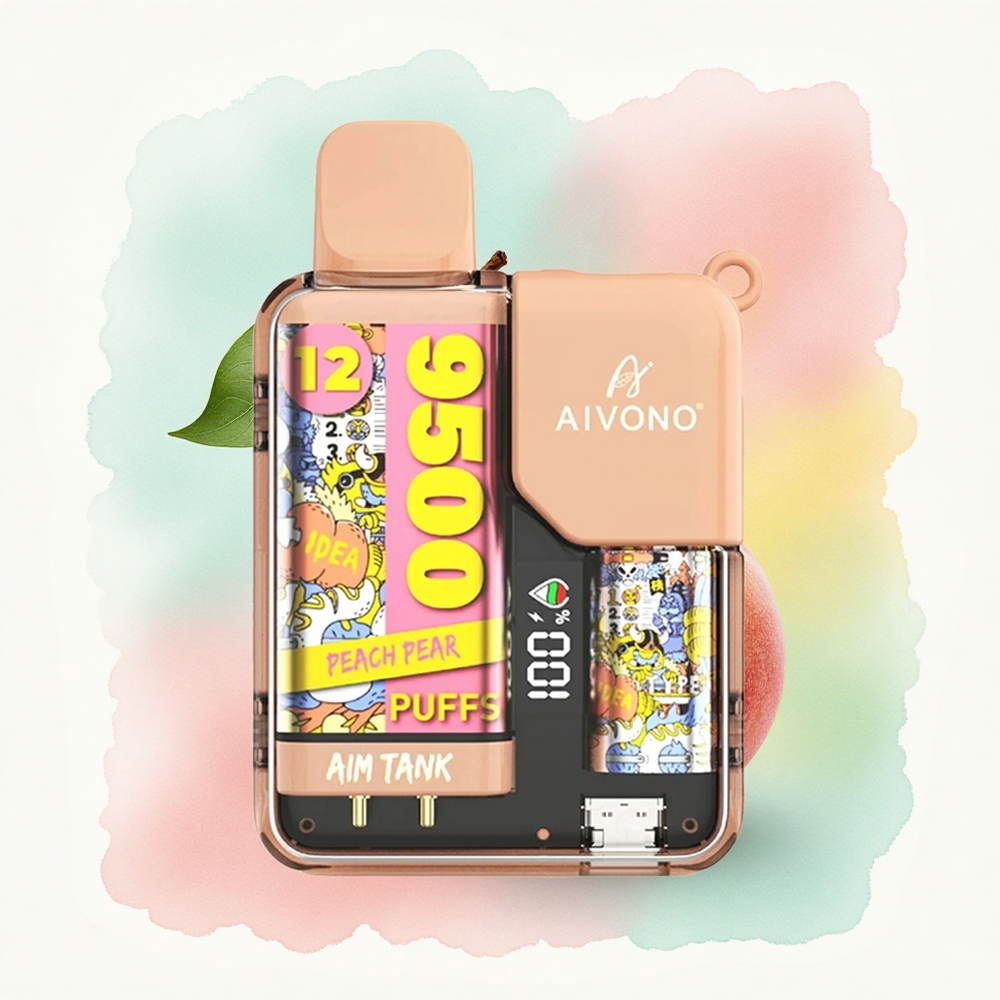 Aivono Aim Tank 9500 Pêche Poire 18ml 650mAh 5% Nicotine