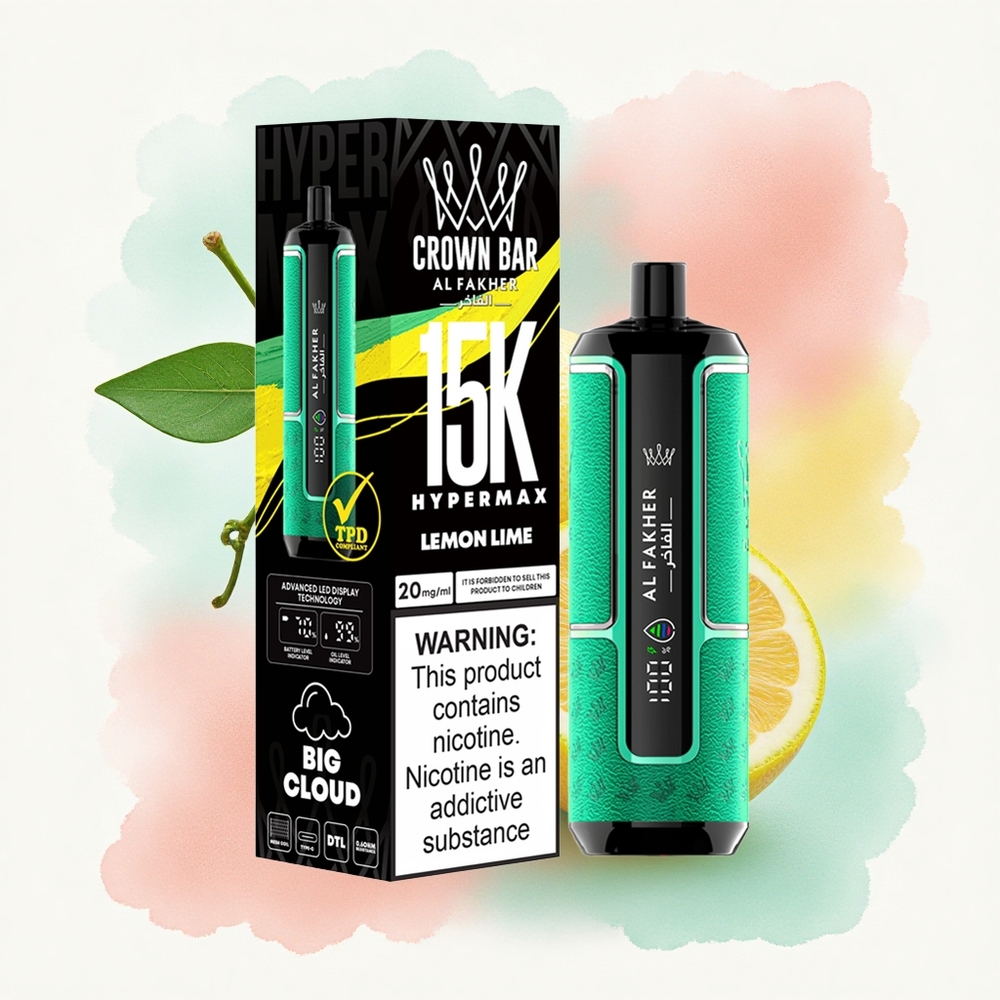 Al Fakher Crown Bar 15K Hypermax Citron Vert 600mAh Compact
