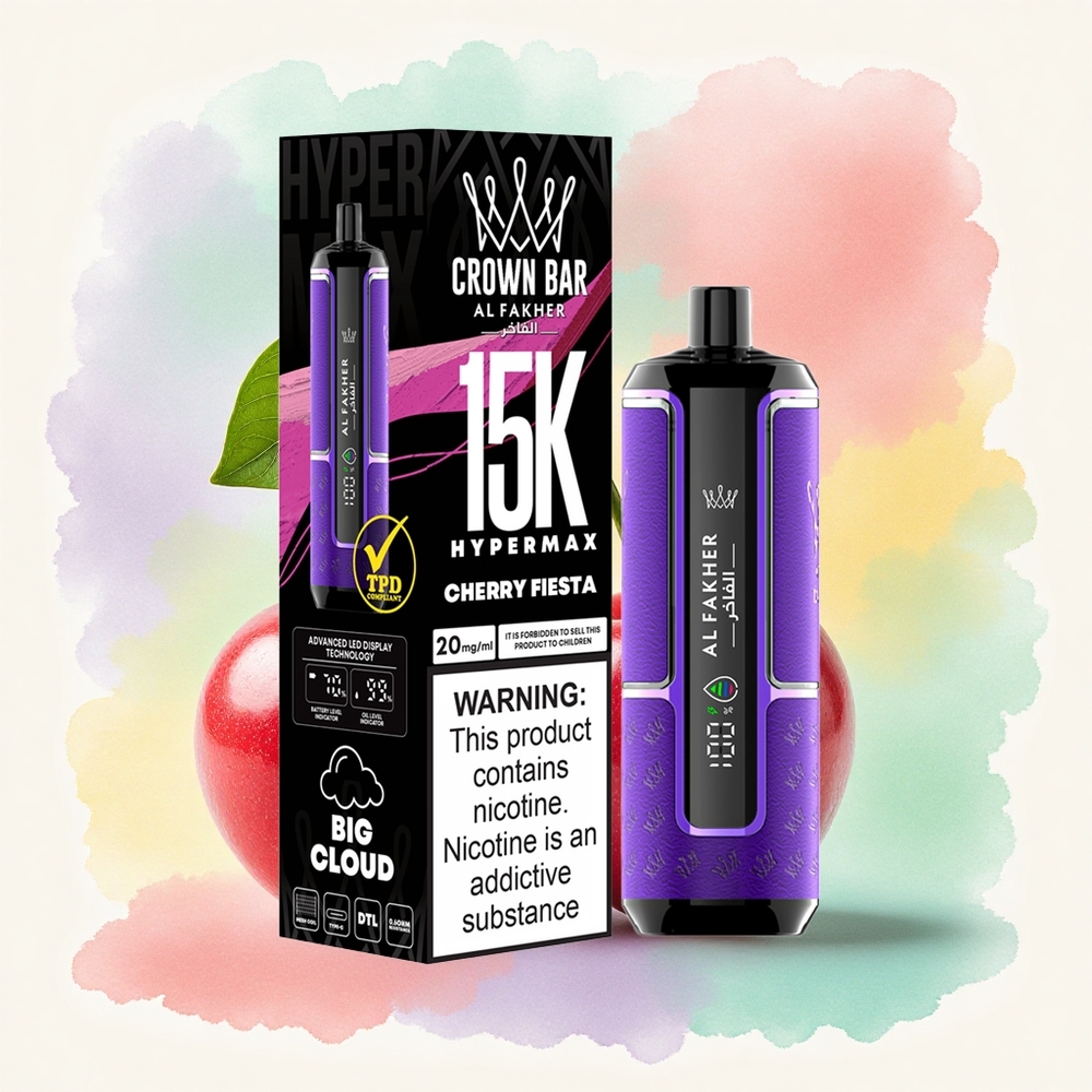 Al Fakher Crown Bar 15K Hypermax Fête des Cerises - 22ml Liquide - 600mAh