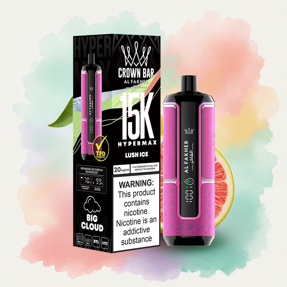 Al Fakher Crown Bar 15K Hypermax Glace Rafraîchissante avec 6mg de Nicotine et Batterie 600mAh