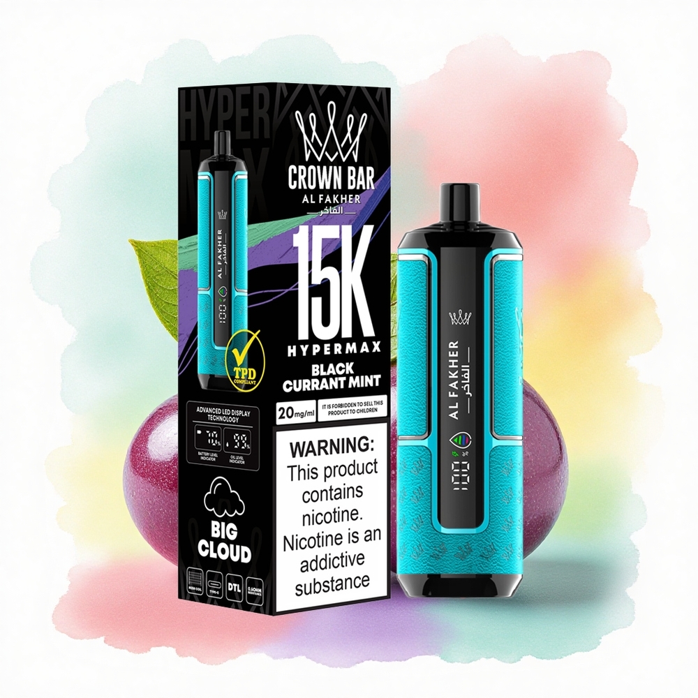 Al Fakher Crown Bar 15K Hypermax Menthe Cassis 600mAh