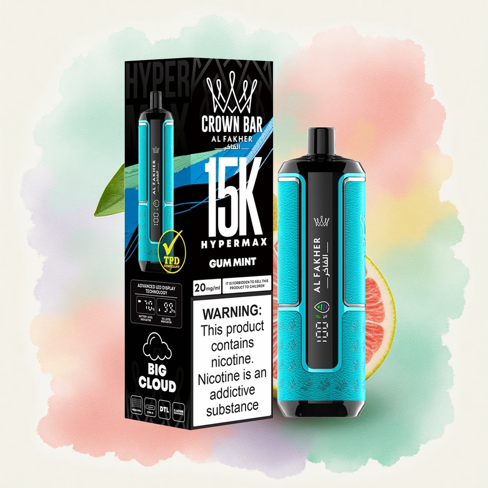 Al Fakher Crown Bar 15K Hypermax Menthe Gommée 22ml 600mAh