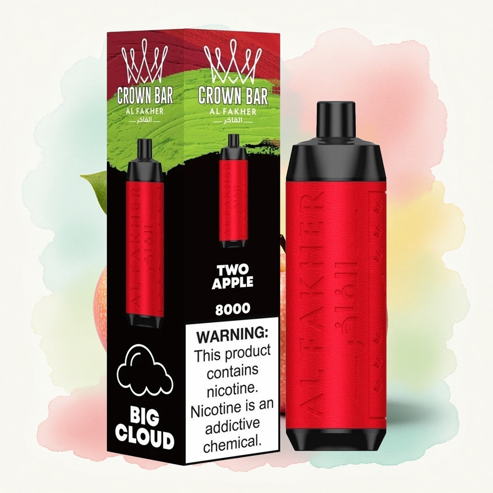 Al Fakher Crown Bar 8000 Crystal Deux Pommes 600mAh 18ml Nicotine 5mg