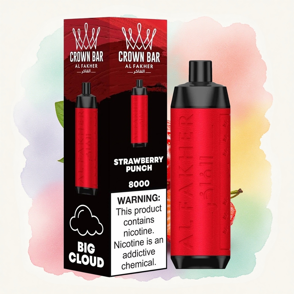 Al Fakher Crown Bar 8000 Crystal Fraise Punch 5mg Nicotine 600mAh