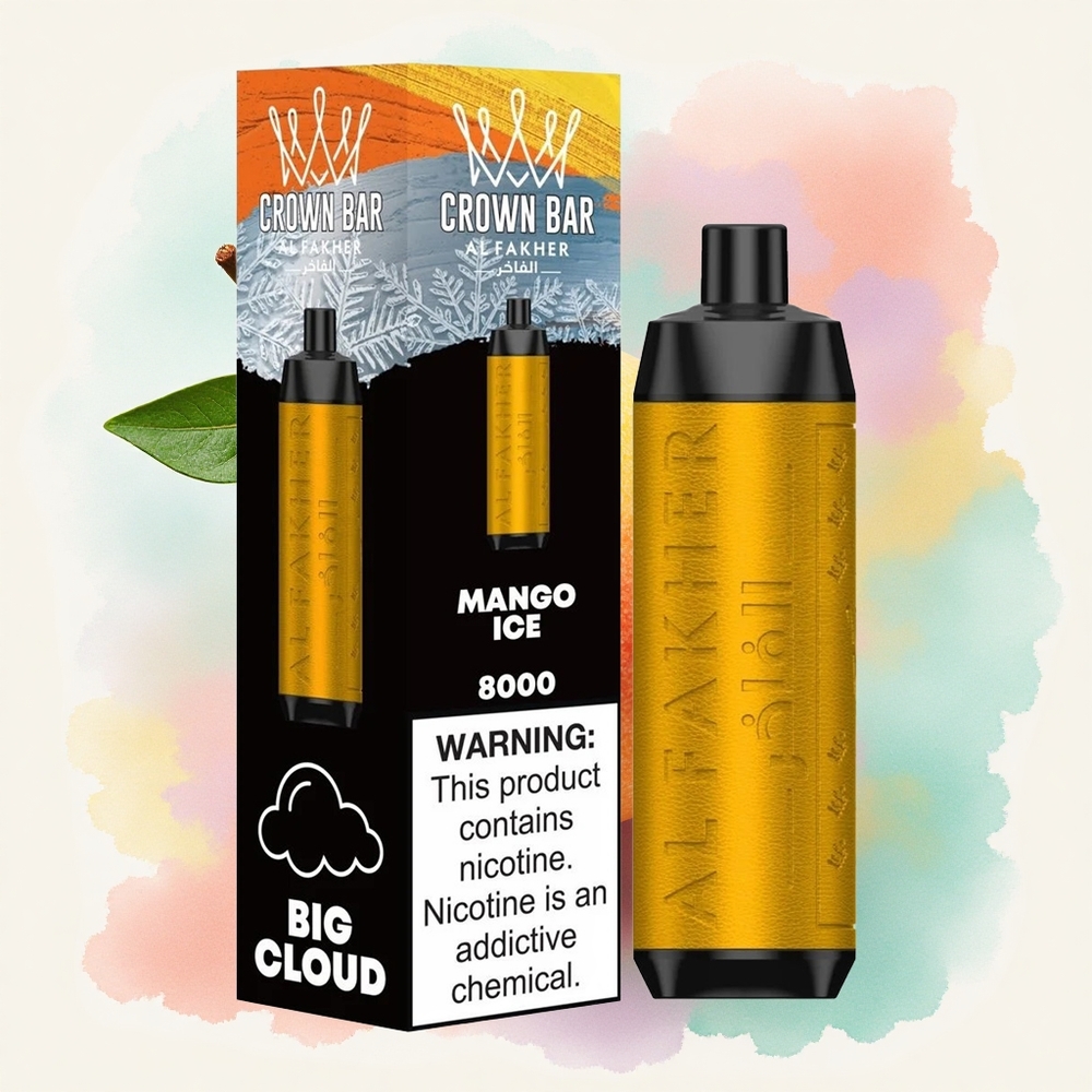Al Fakher Crown Bar 8000 Crystal Glace à la Mangue 600mAh 5mg Nicotine