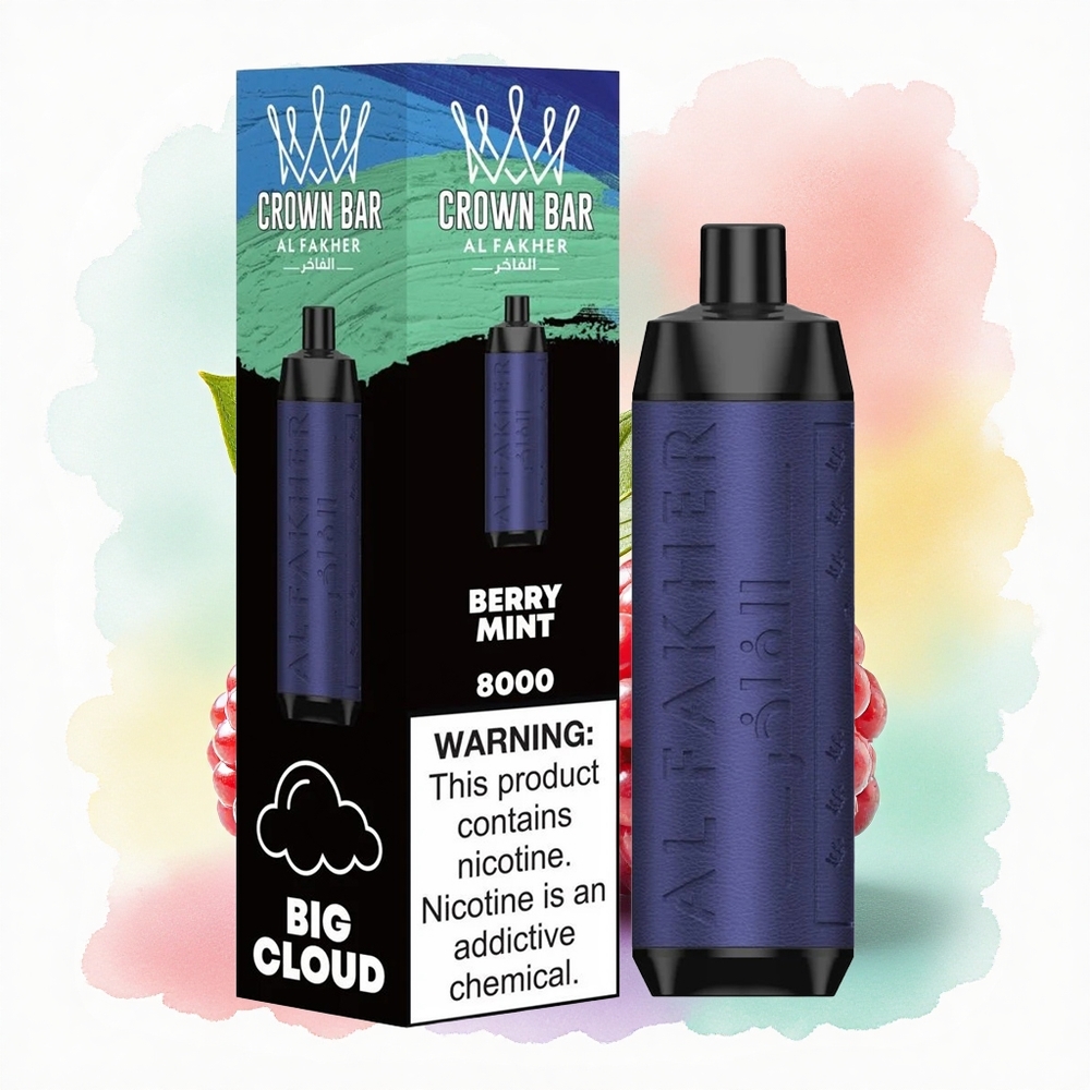 Al Fakher Crown Bar 8000 Crystal Menthe Baies 600mAh 18ml Nicotine 5mg