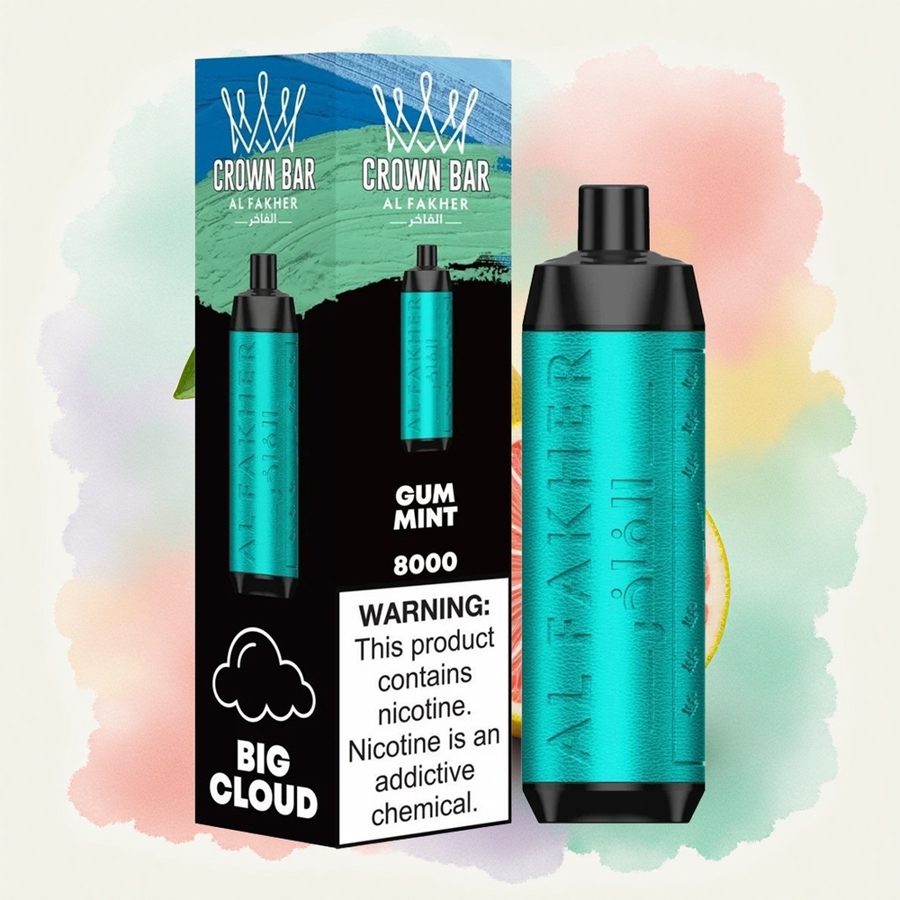 Al Fakher Crown Bar 8000 Crystal Menthe Givrée avec 5mg de nicotine et batterie 600mAh