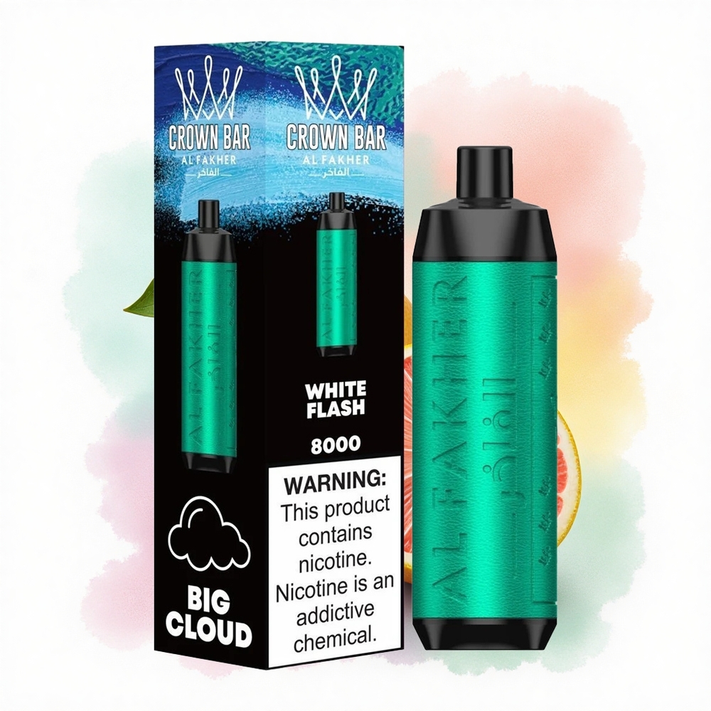 Al Fakher Crown Bar 8000 Crystal Éclair Blanc 600mAh 18ml Nicotine 5mg